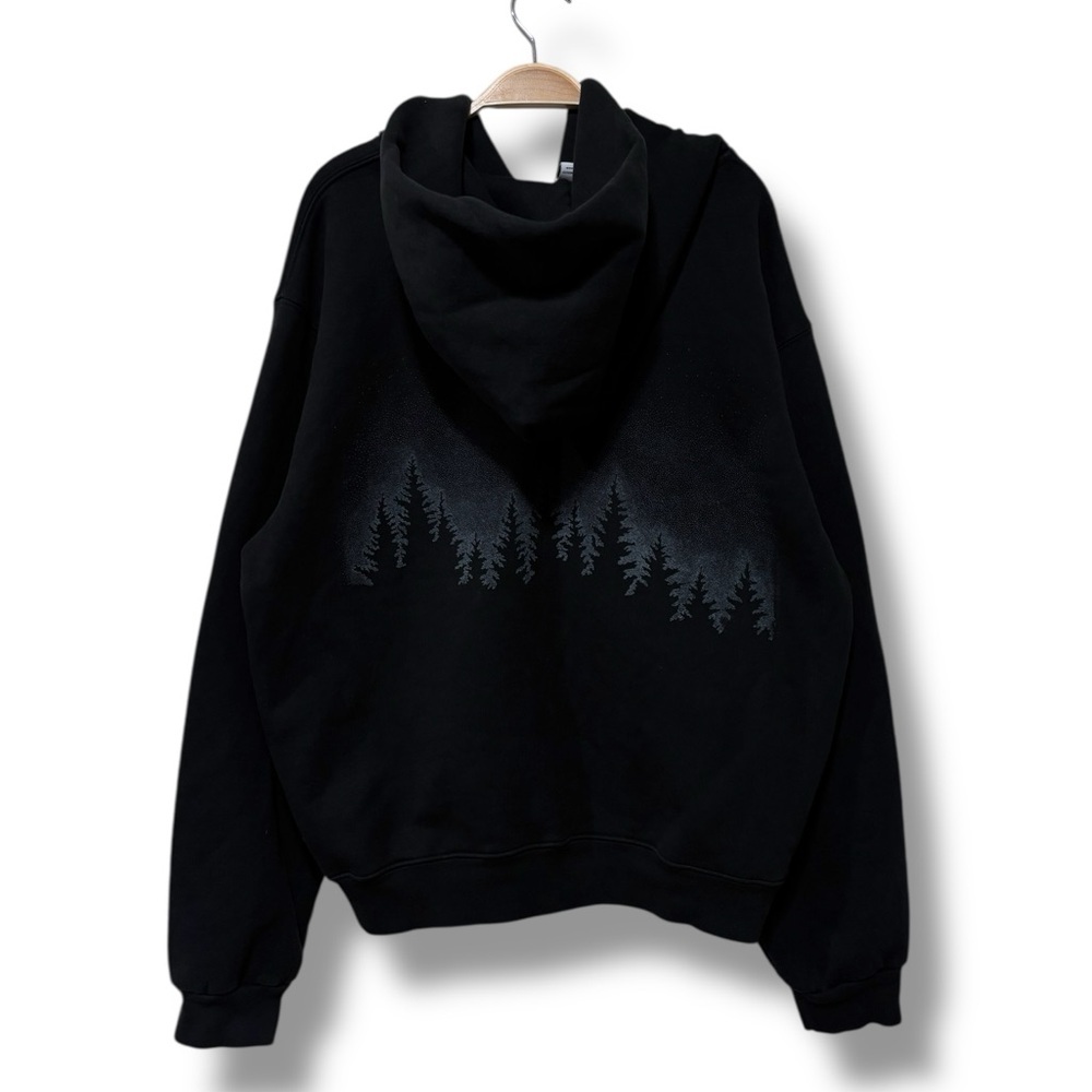 AKIMBO Limited Edition Tree Graphic Cotton Oversized Zip Up Hoodie Jacket Large